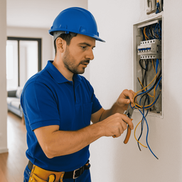 Electricista profesional instalando cuadro eléctrico en Sant Cugat del Vallès - ElectriCugat servicios eléctricos